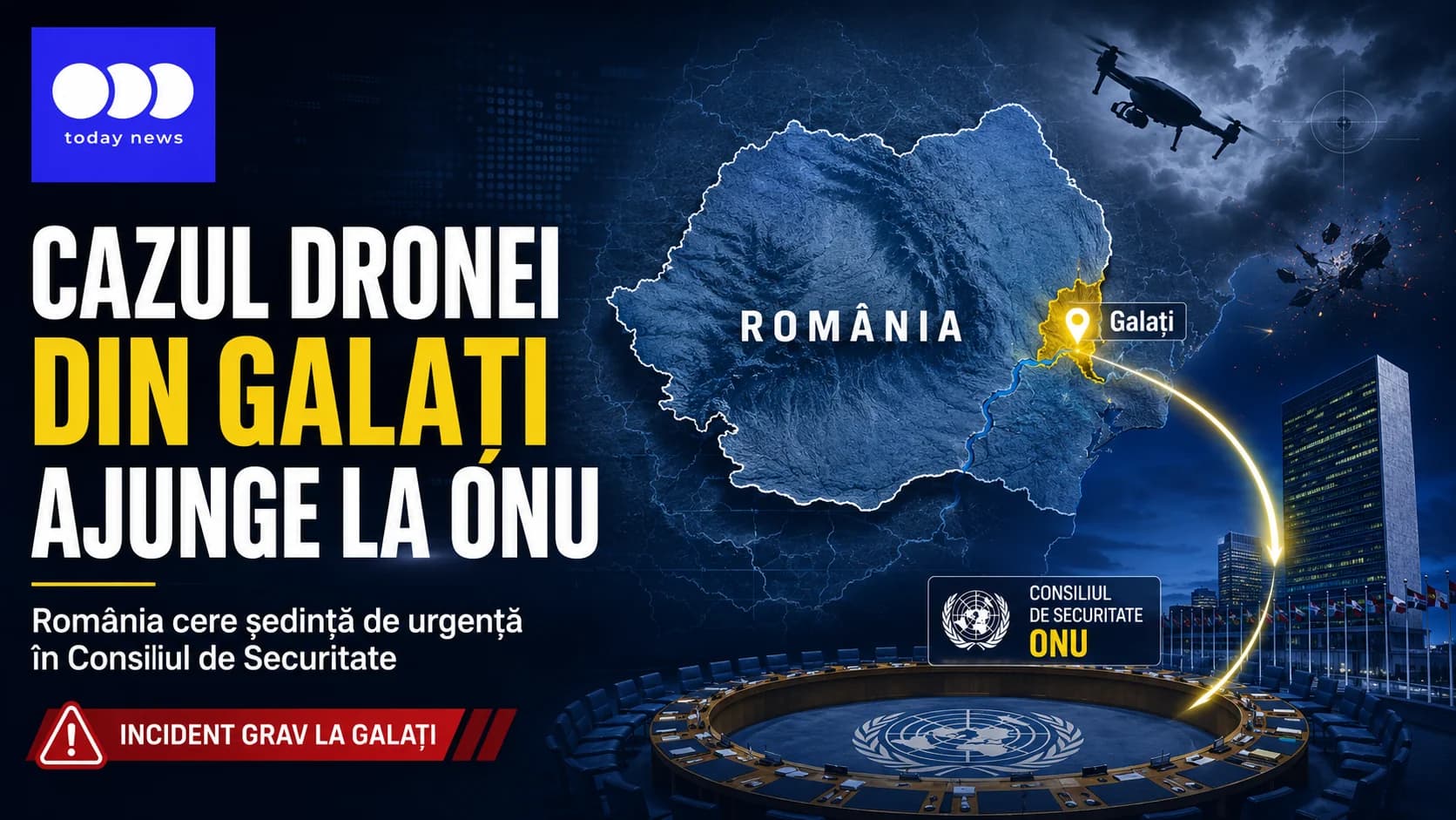 România duce cazul dronei de la Galați în Consiliul de Securitate al ONU